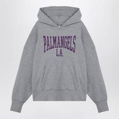 Palm Angels Pullover Palm Angels College Hoodie Damen Baumwolle Grau