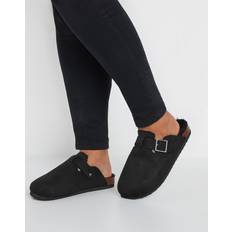 Sort Træsko Yours Sorte clogs med pelsfor-Black