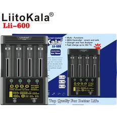 LiitoKala Liitokala lii -600 lcd 3.7v/1.2v aa/aaa 18650/26650/16340/14500/10440/18500 batterilader med skjerm 12 v 5a adapter