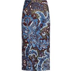 Midi Skirts - Multicoloured Etro Jupe En Tulle Et Velours Jacquard - Bleu