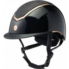 Black Riders Gear Charles Owen Kylo Sparkly Riding Hat Black Gloss/Rose Gold 55