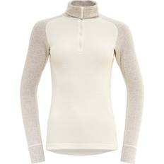 Vaellus - Valkoinen Aluspaidat Devold Duo Active Merino 210 Zip Neck - Raw White