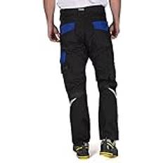 Unisex Work Pants Goodyear Unisex Kontrast tredobbelt syet multi værktøj lomme moderne fragt knæ lommer arbejdssikkerhed Arbeitshose Flex Knee Schwarz, 33L