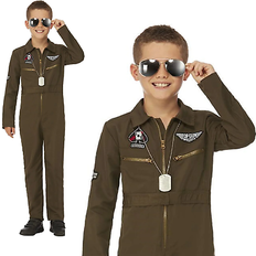 Top Gun Maskerad Dräkter & Kläder Smiffys Top Gun Maverick Kids Costume 10-12 Years Green