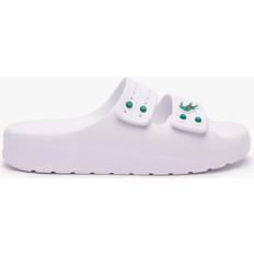 Lacoste Herr Tofflor & Sandaler Lacoste x CLOT Men's Serve Strap Slides White & Green