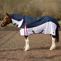 Nylon Horse Rugs Gallop Equestrian (Navy Blue, 5ft 9) Trojan Fly Turnout Combo