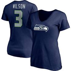 Fanatics T-shirts Fanatics Women's Russell Wilson College Navy Seattle Seahawks Player Icon Name & Number V-Neck T-Shirt