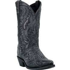 Garrett Distressed Snip Toe Dress Boots - Black