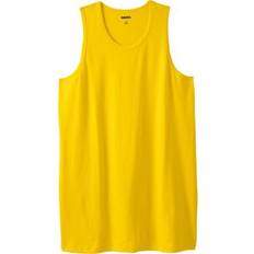 Women - Yellow Tank Tops KingSize Big & Tall Shrink-Less Lightweight Longer-Length Tank Cyber yellow (1X)