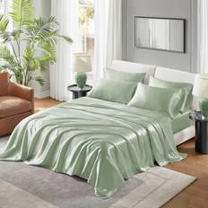 Madison Park Essentials California King Satin Luxury Set +1 Fitted Sheets and - Multi Color Bed Sheet