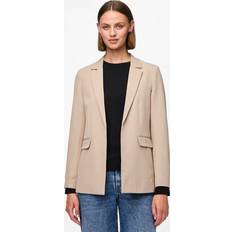 Beige - Damen Anzüge Pieces Pcbossy Ls Detail Blazer Noos Cp