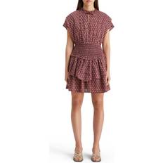 Scotch & Soda Jurken Scotch & Soda 601 Mini Dress with Smock Red Print/Multi