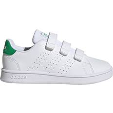 adidas Kid's Advantage Court Lifestyle Hook-And-Loop - Cloud White/Green/Core Black