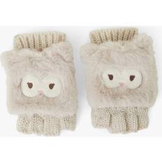 Clothing Accessorize Angels Owl Capped Fingerless Gloves, Cream