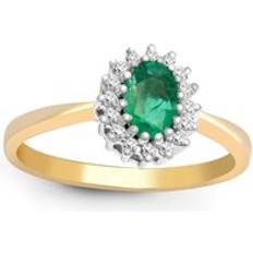 Green Rings Jewelco London 9ct gold jewelco london diamond green emerald classic royal cluster ring 9mm