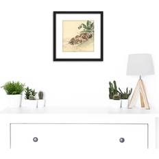 Marlow Home Co. Bathing Tree Sparrow Japanese Woodblock Picture Frame Prints 25.6 cm H x 25.6 cm W - Brown/Green/Beige Framed Art