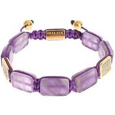 Nialaya Bracelets Nialaya cz amethyst 18k gold bracelet bracelets purple -size