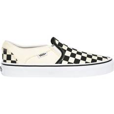 Vans Womens Asher Checkerboard Slip On Trainers Pumps Pilmsoll Black/White