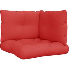 Chair Cushions vidaXL Pallet Seat Pad Cushion 3 pcs Fabric Chair Cushions Red