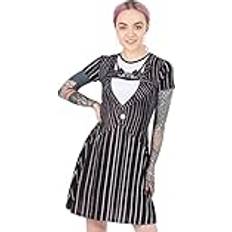 Nightmare Before Christmas Dress For Women Ladies Jack Skellington Costume Outfit Disney Merchandise Black