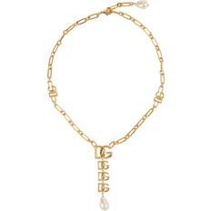 Oro Collane Dolce & Gabbana Dolce&Gabbana DG faux pearl pendant necklace gold (One size)