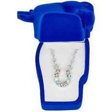 Children Necklaces AWST Int'l Rhinestone Horseshoe Necklace with Horse Head Gift Box