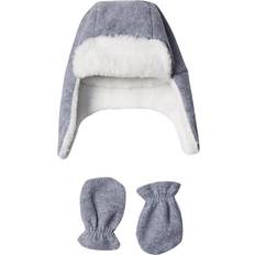 Gray Beanies Children's Clothing Hudson Baby Unisex Baby Fleece Trapper Hat and Mitten Set, Heather Gray Toddler, 18-24 Months