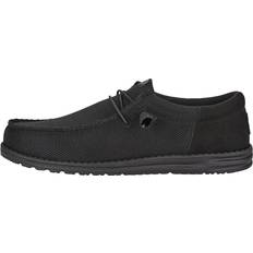 Gray Loafers Hey Dude Mens Wally Mono Mens Shoes Black/Black 07.0