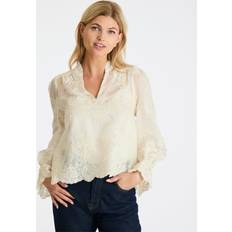 Volanger Överdelar Neo Noir Amara Big Embroidery Blouse OFF WHITE