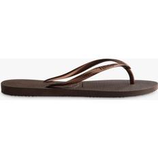 Havaianas Slim D.brown/metalacoused, Female, Sko, Sandaler og Hjemmesko, Klipklapper, Brun, BR