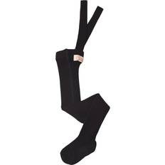 Pantyhoses Silly Silas Unisex Rib Tights with Braces (Black) -3 Years (86-95cm)