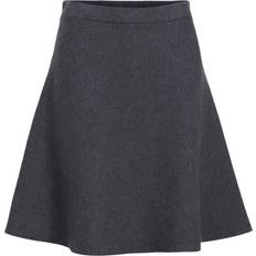 Nederdele Object Objreynard HW Short Knit Skirt DIV Kvinde Dark Grey Melange Korte Nederdele hos Magasin