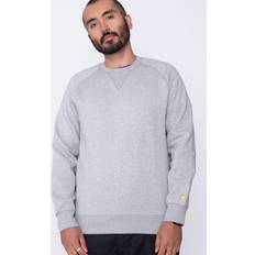 Carhartt WIP Chase Sweat Cotton/polyester Grey Heather Gold, Male, Tøj, hættetrøjer og sweatshirts, Grå