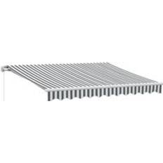 White Patio Awnings vidaXL Manual Retractable Awning Anthracite White 300x250 cm