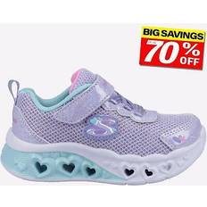 Skechers Flutter Heart Lights Infants Slip On Shoes Lavender/Multicoloured