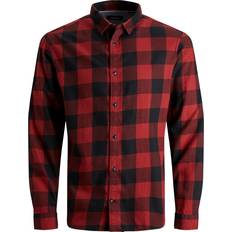Oxfordskjortor - Röda Jack & Jones Slim Fit Rutig Skjorta Röd
