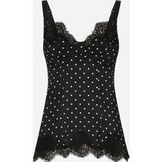 Bianco - Donna Set di lingerie Dolce & Gabbana Polka-dot Silk Lace Top Black