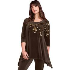 Roaman's FullBeauty Brands, Women Plus Velour Hanky Hem Tunic