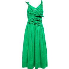 Zimmermann Gröna Klänningar Zimmermann Tiggy ruched linen midi dress