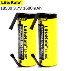 LiitoKala Liitokala lii -16c 18500 1600 mah 3.7v oppladbart batteri recarregavel litiumionbatteri til ledet lommelykt diy nikkel