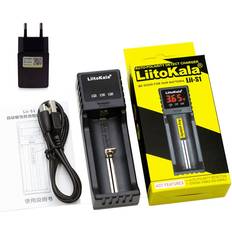 LiitoKala Liitokala lii 402 lii 202 lii 100 liiis 1 18650 lader 1.2v 3.7v 3.2v aa aaa 26650 nimh li-ion batteri smart lader 5v 2a eu støpsel