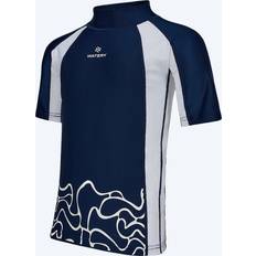 UV-klær Watery UV-tröja för barn Chilton Short Sleeve Rashguard Mörkblå/vit UV kläder barn