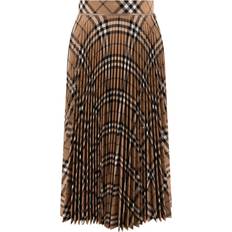 Women - XXS Skirts Burberry Wool Blend Pleated Check Skirt