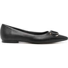 Twinset logo-plaque ballet flats women Rubber/Polyurethane/Calf Leather/Polyurethane/Calf Leather Black