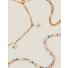 Anklets on sale Accessorize 3-Pack Facet Bead Anklets Pink One