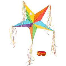 Hanging Piñatas Fax Potato 2pc star pinata with blindfold set multi children's birthday party game