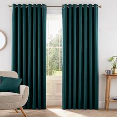 Helena Springfield Eden Lined Eyelet Room Darkening Curtains - Teal (229 cm Width x 229 cm Drop)