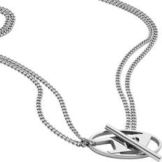 Grå Halsband Diesel Collier Chaîne En Acier Inoxydable - Gris Argenté