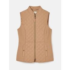 Brown - Women Vests Joules minx quilted gilet burro brown