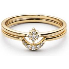 Ana Luisa Moon and Star Rings Sky Set Gold, gold Gold/gold